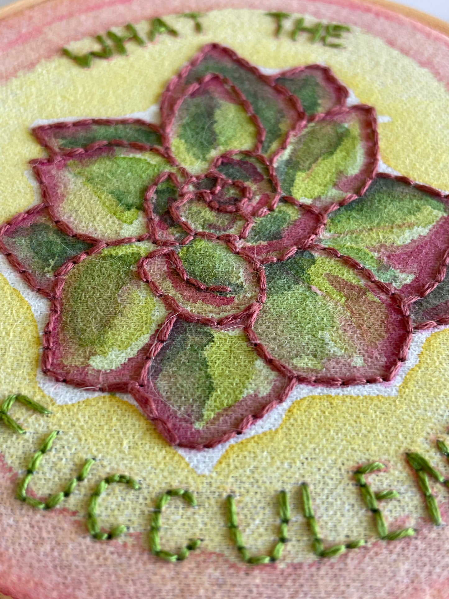 What the Fucculent 4” Embroidery
