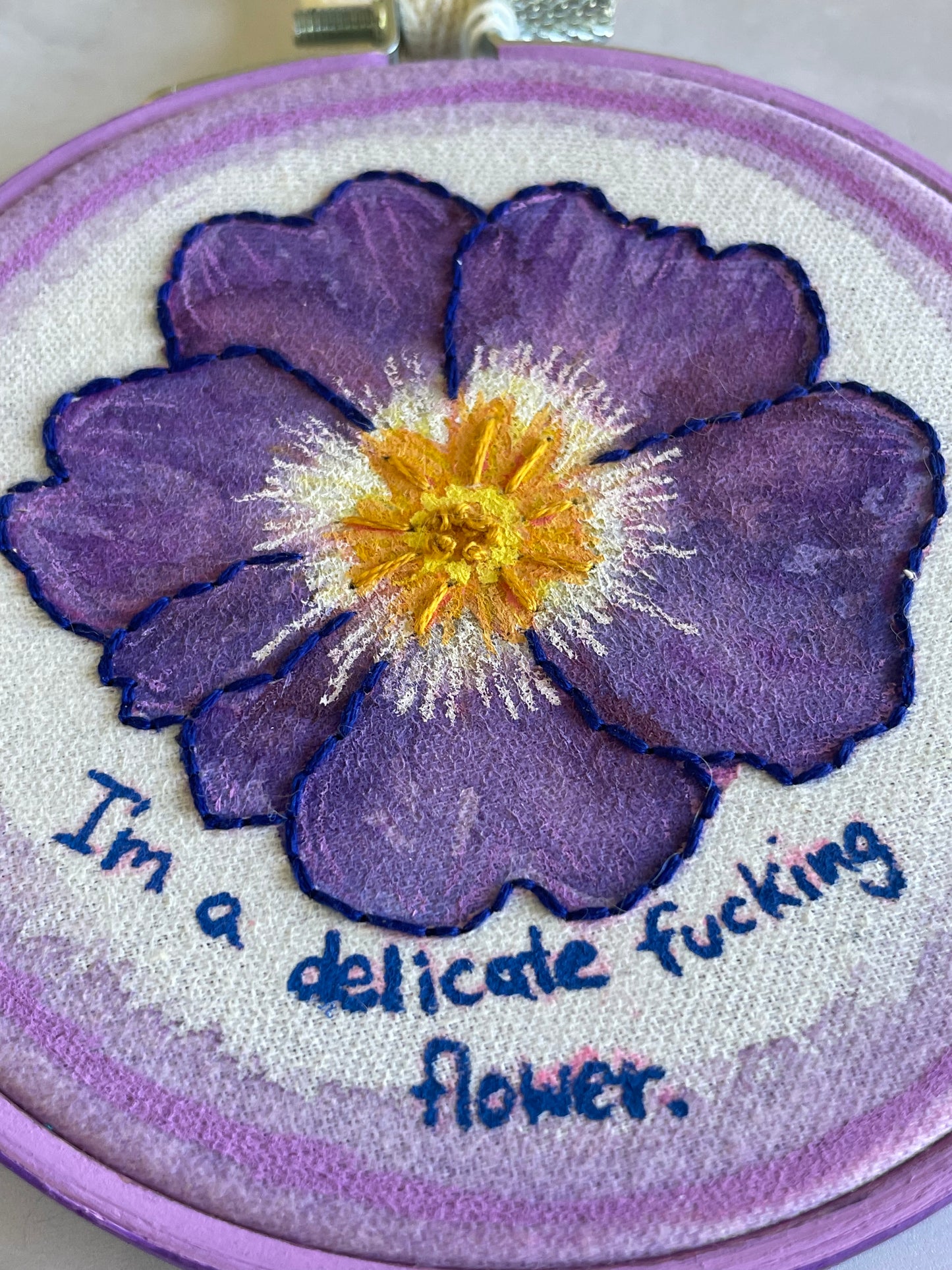 Delicate F-ing Flower 4” Embroidery
