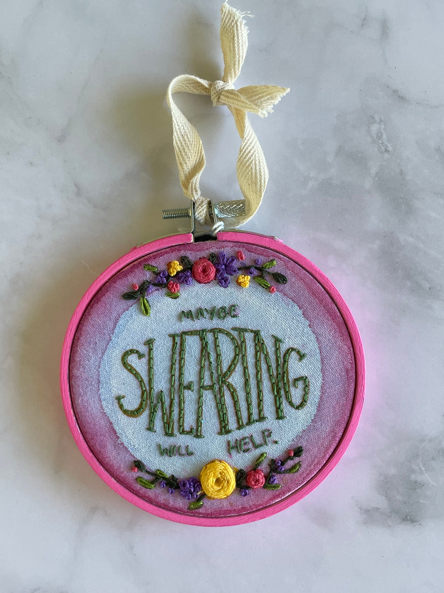 Maybe Swearing Will Help 4” Embroidery