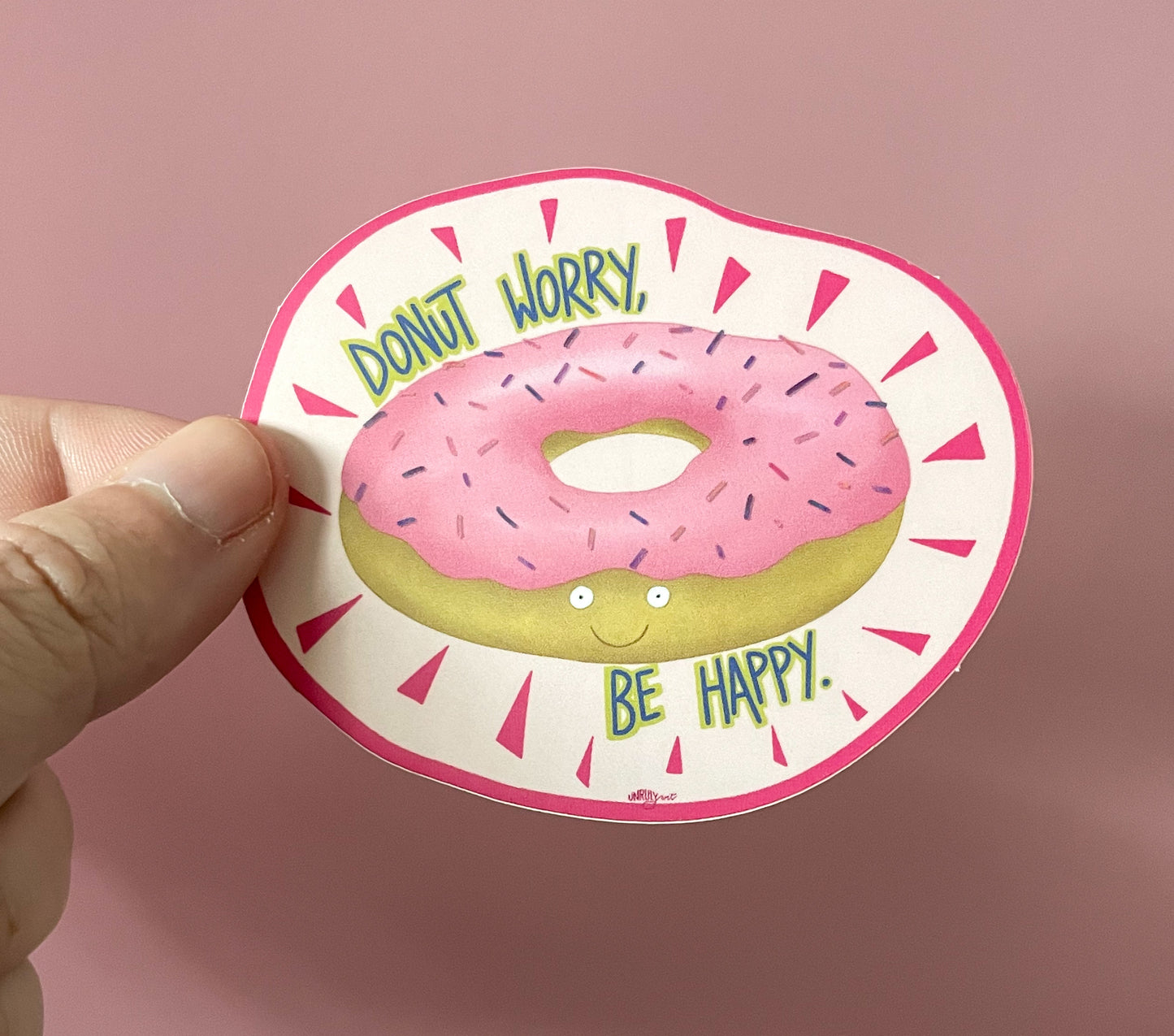 Donut Worry, Be Happy 3” Vinyl Sticker