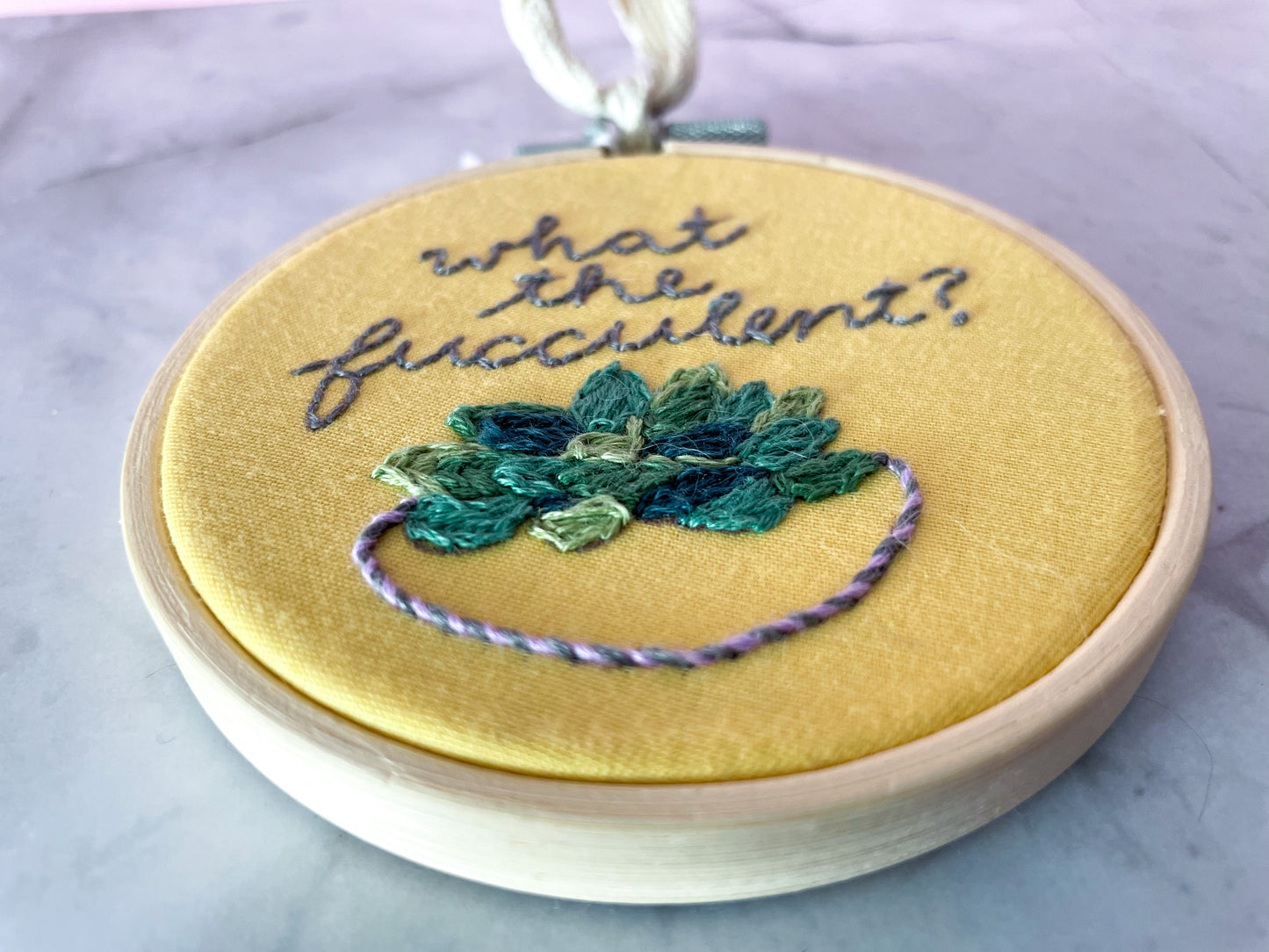 "What the Fucculent" 4" Embroidery