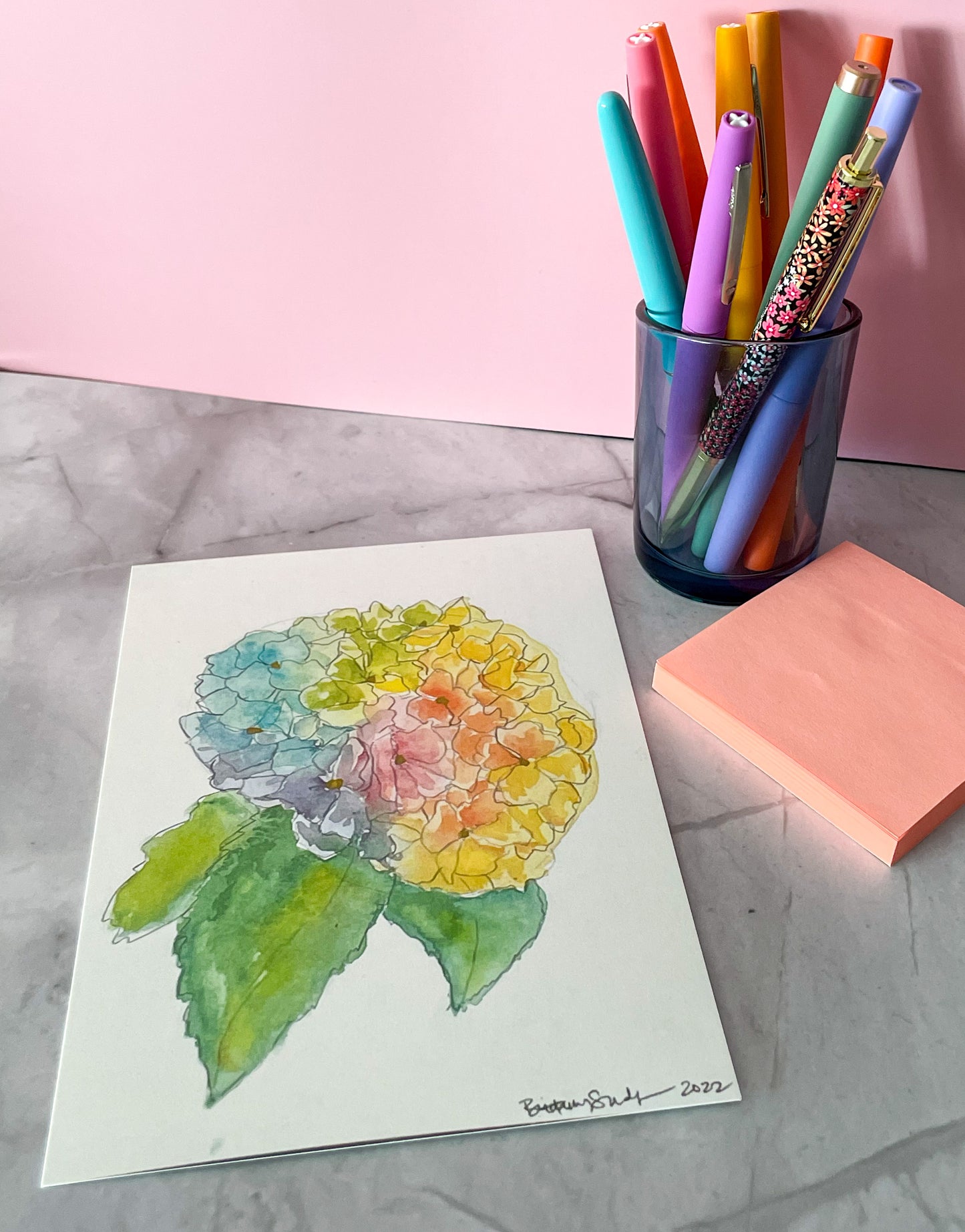 Rainbow Flower Watercolor Cards