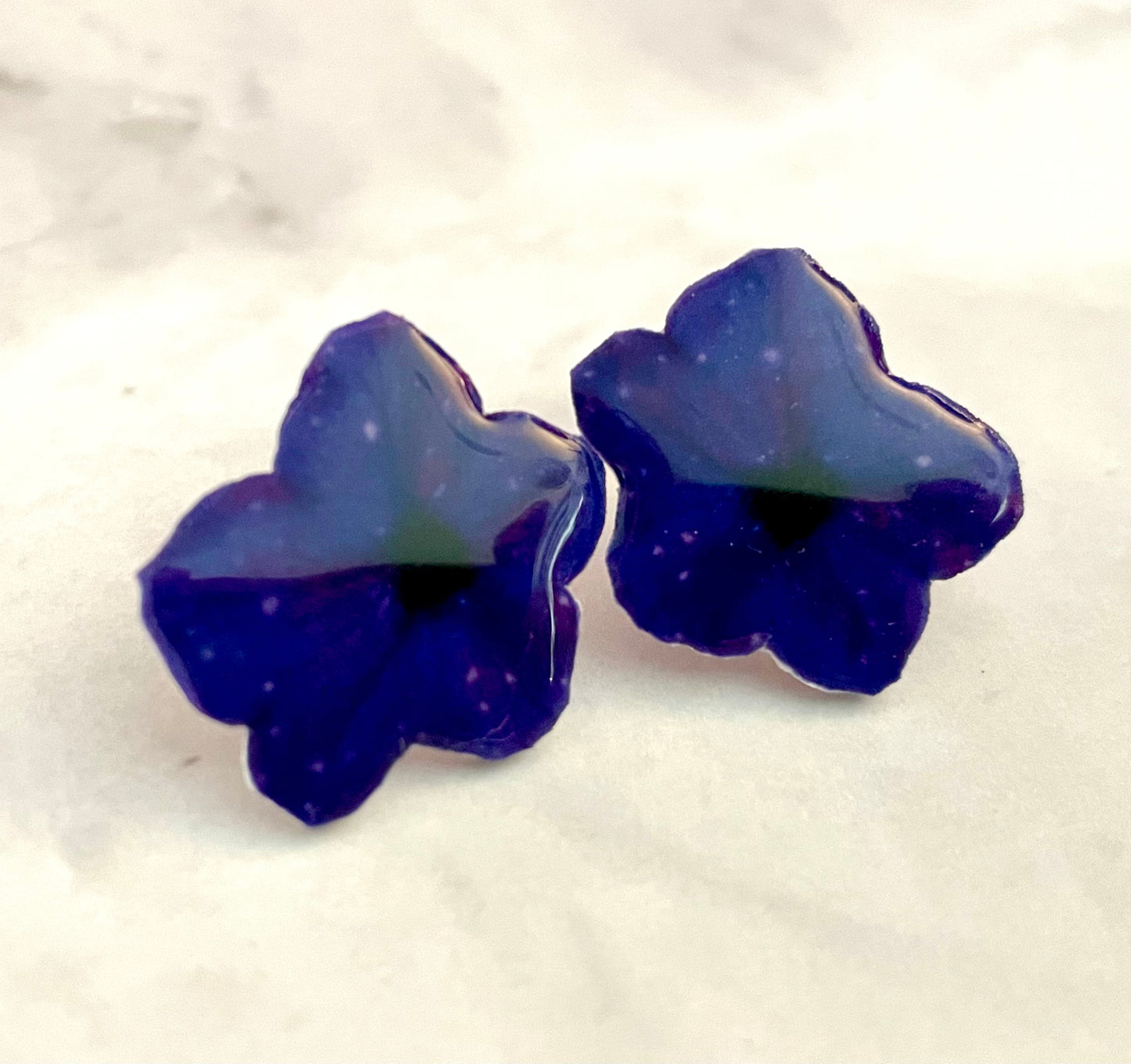 Purple Petunia Stud Earrings