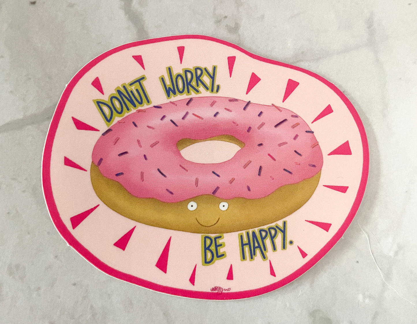 Donut Worry, Be Happy 3” Vinyl Sticker