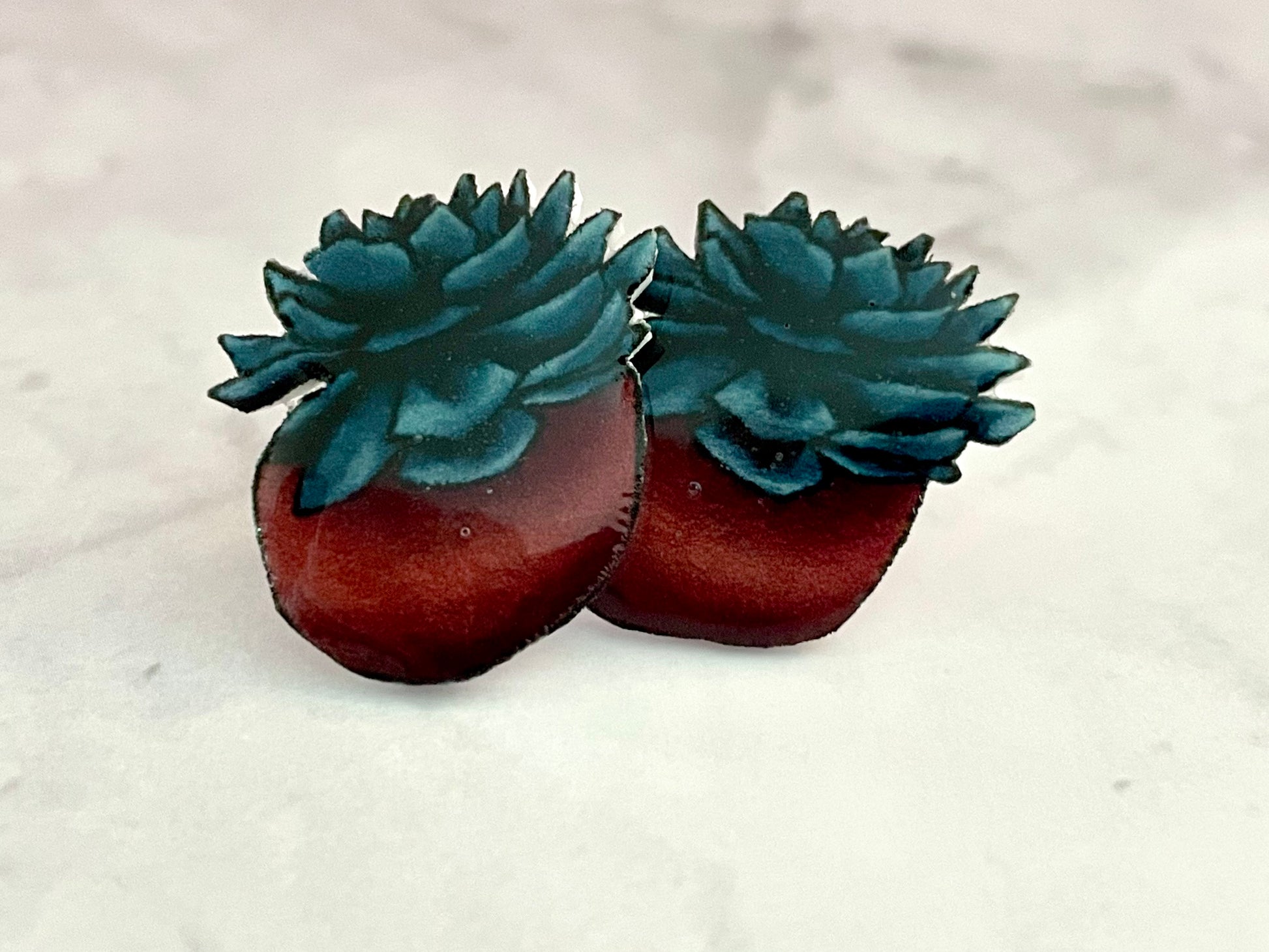 succulent stud earrings Sweet Succulent Stud Earrings