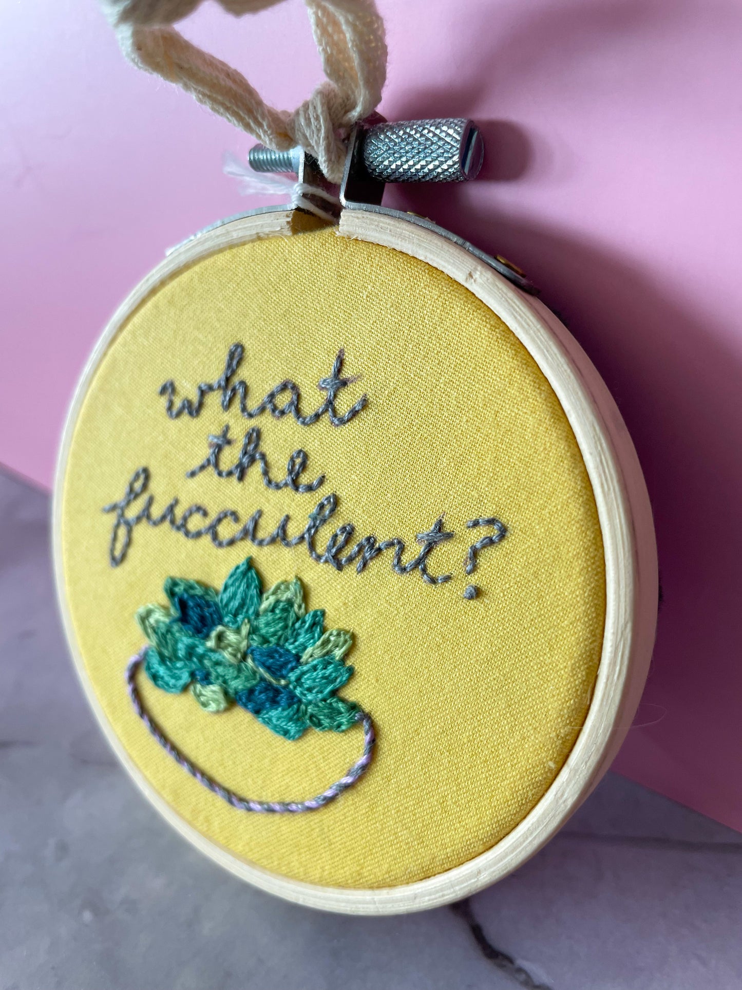 "What the Fucculent" 4" Embroidery