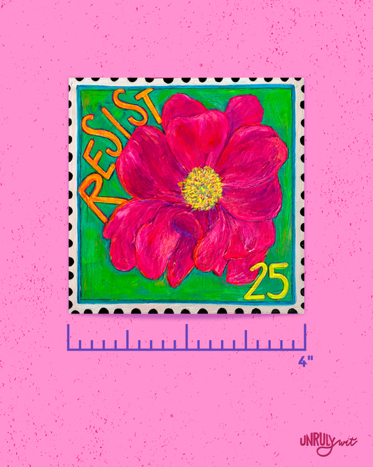 Resist Flower 4" Print