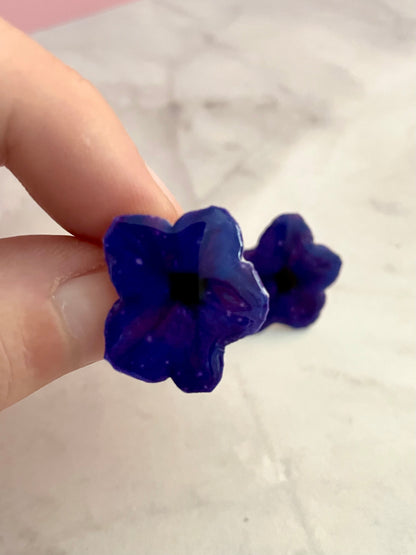 Purple Petunia Stud Earrings