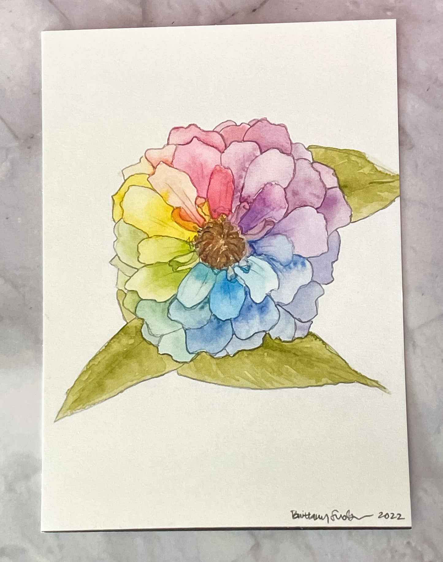 Rainbow Flower Watercolor Cards