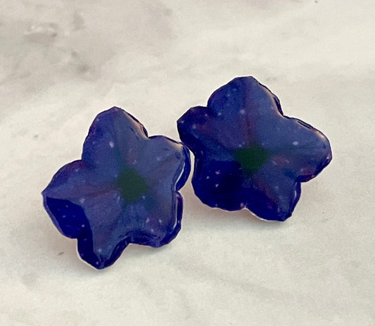 Purple Petunia Stud Earrings