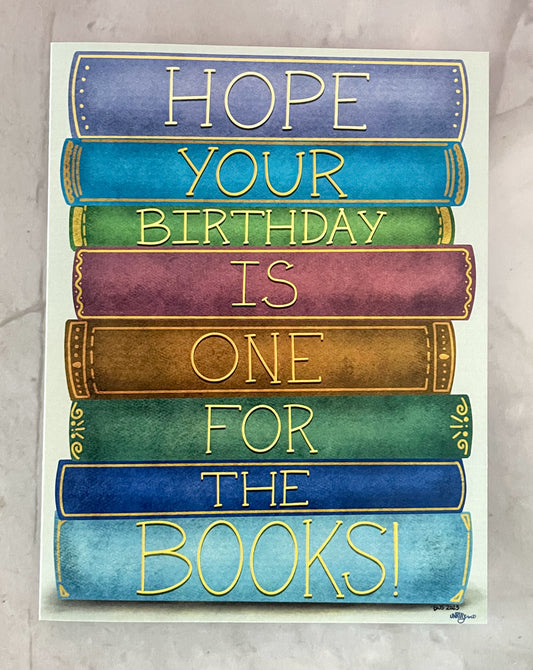 Birthday Books Blank Card