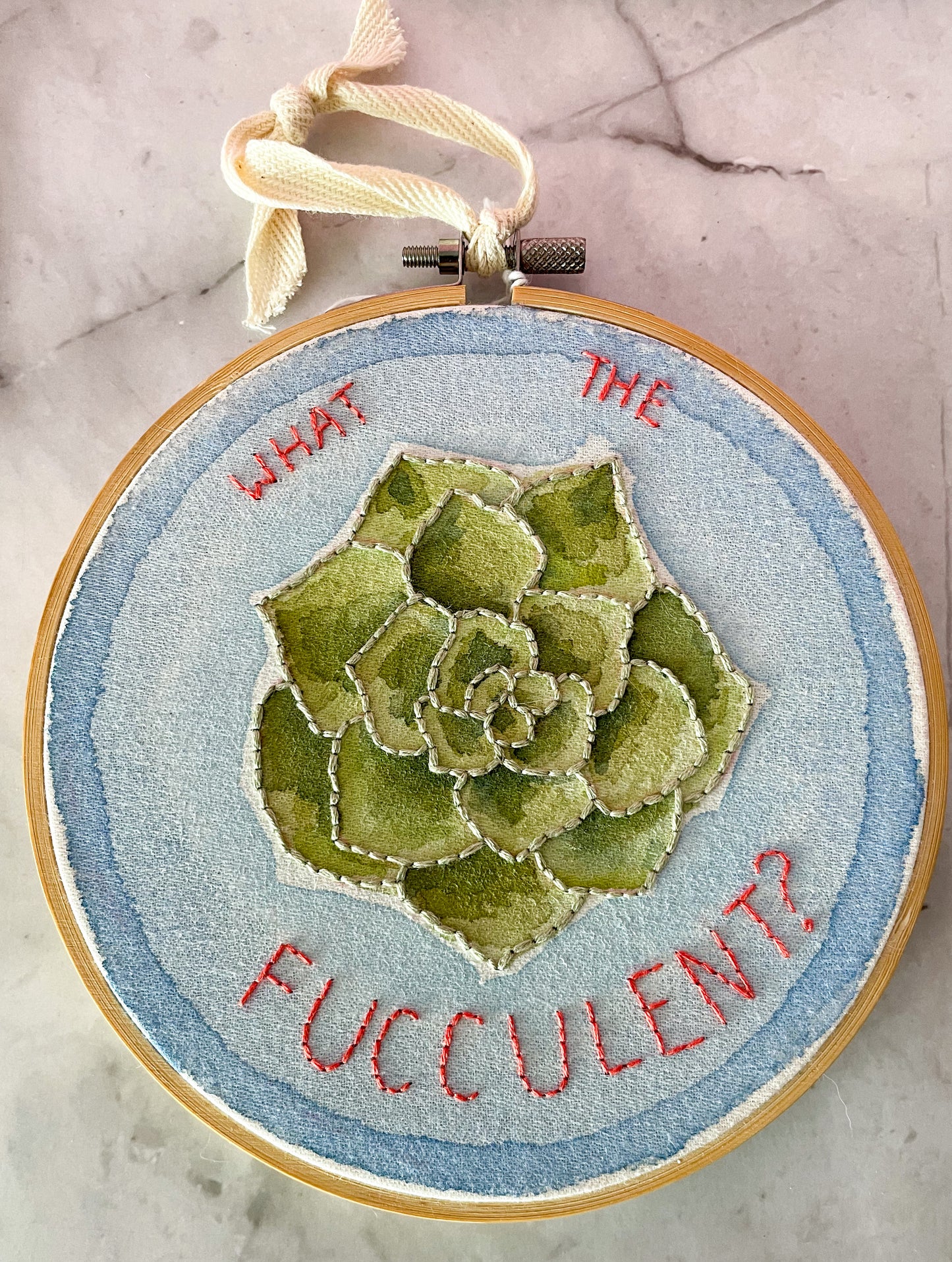 What the Fucculent 5” Embroidery