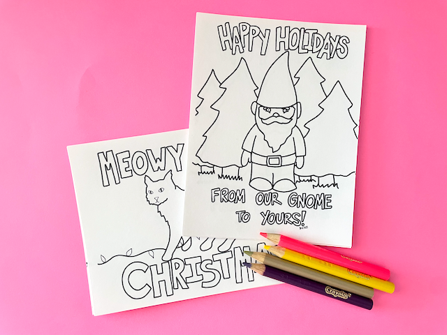 Color Your Own Holiday Postcards