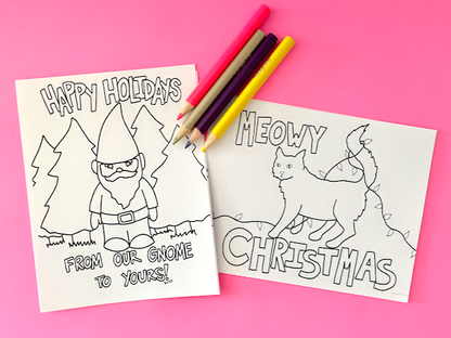 Color Your Own Holiday Postcards