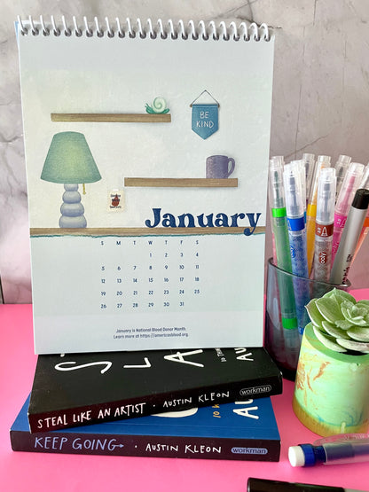 2025 Book Tracking Desktop Calendar