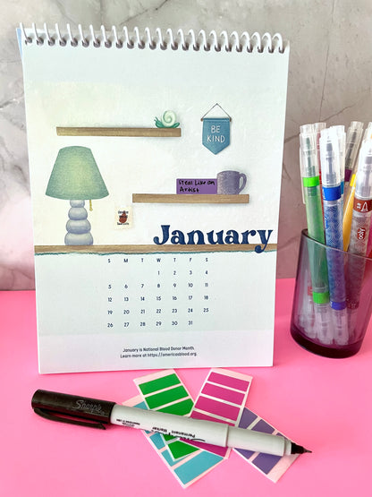 2025 Book Tracking Desktop Calendar