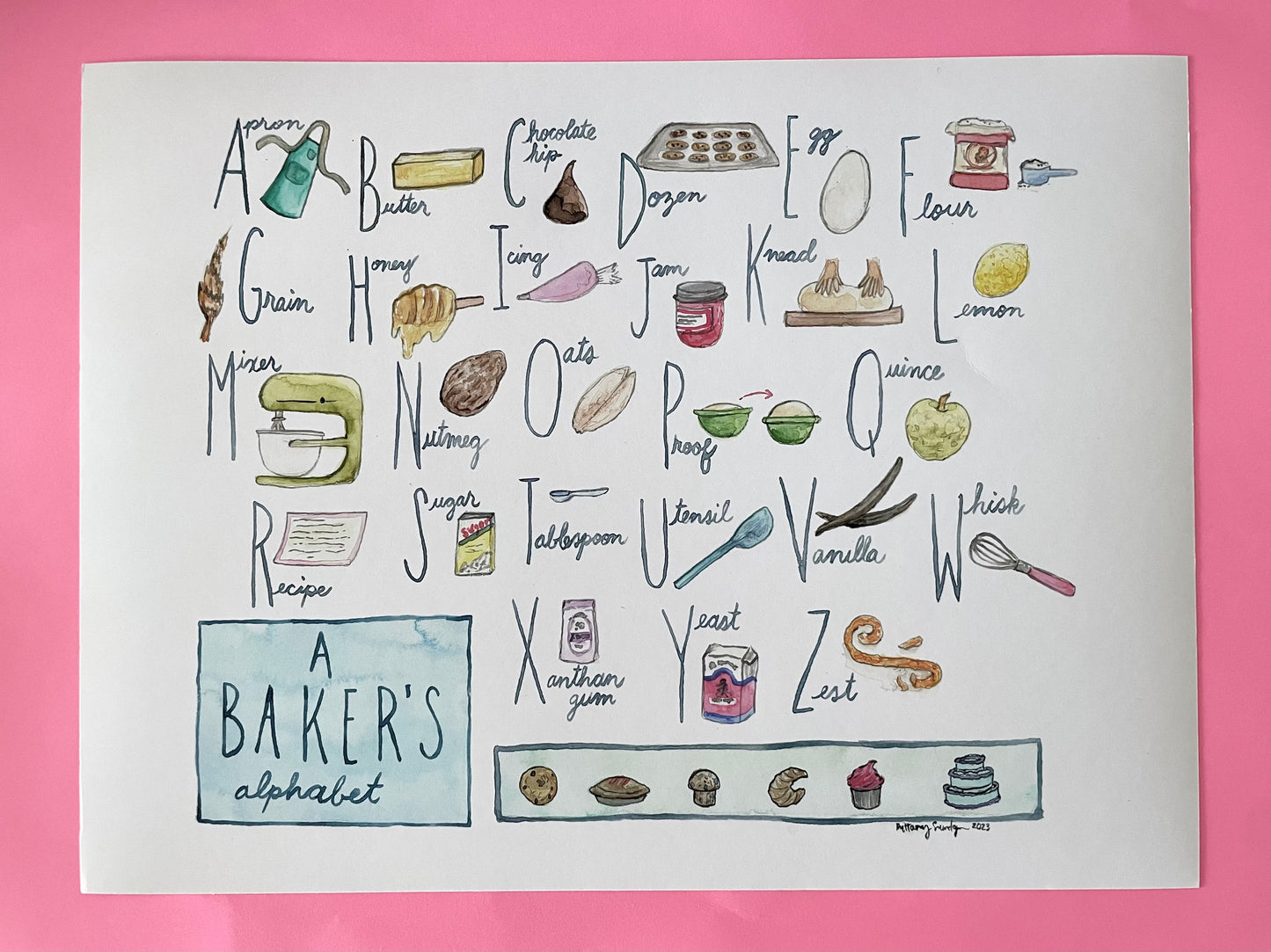 A Baker's Alphabet 9"x12" Archival Giclee Print