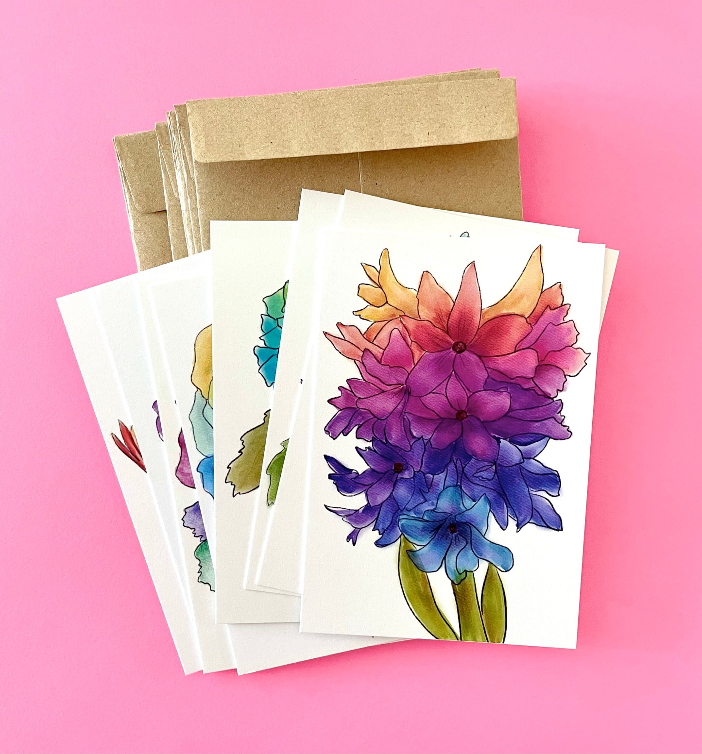 Rainbow Flower Mini Cards