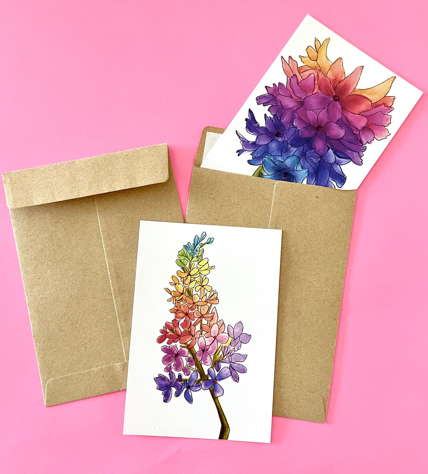 Rainbow Flower Mini Cards