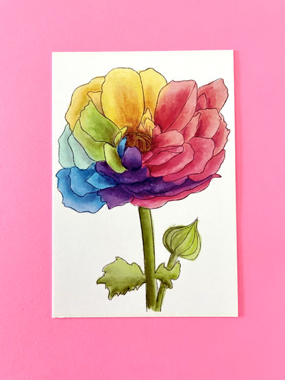 Rainbow Flower Mini Cards