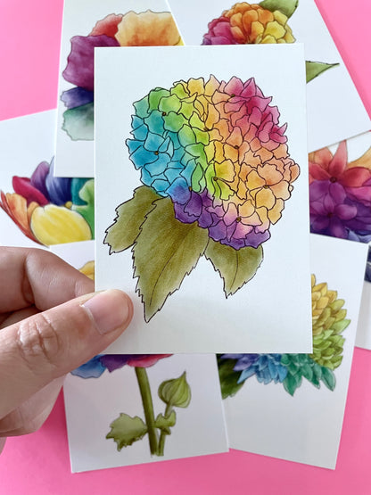 Rainbow Flower Mini Cards