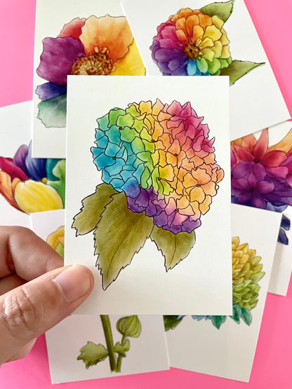 Rainbow Flower Mini Cards