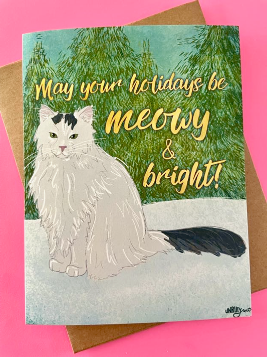 May Your Holidays Be Meowy & Bright Greeting Card