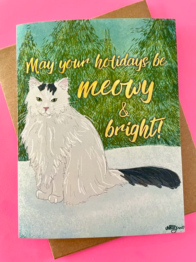 May Your Holidays Be Meowy & Bright Greeting Card