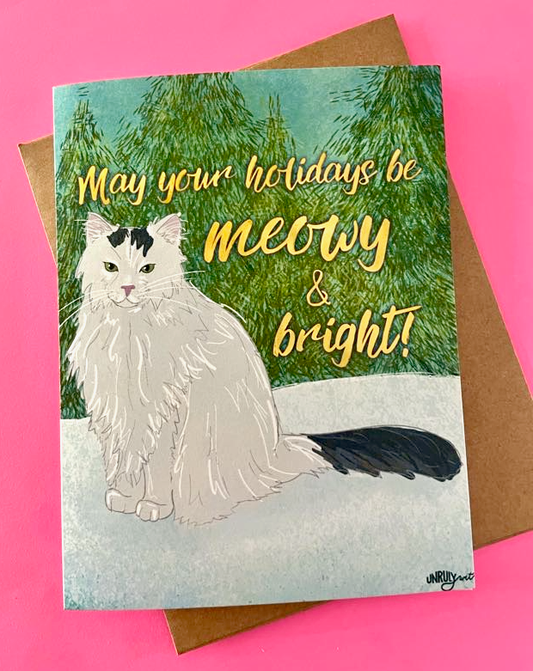 May Your Holidays Be Meowy & Bright Greeting Card