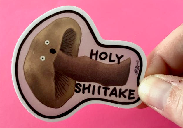 Holy Shiitake Vinyl Sticker