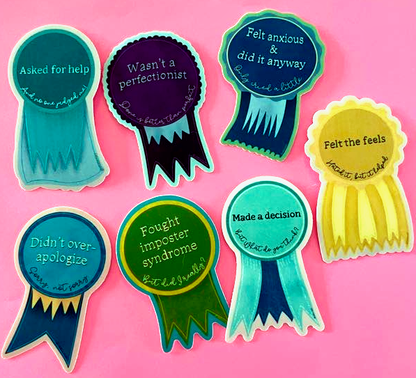 Realistic Achievement Ribbon Stickers