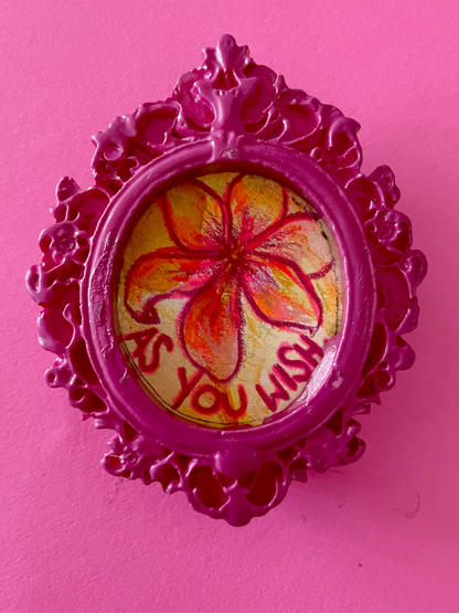 As You Wish Original Painting Magnet (Pink Oval)