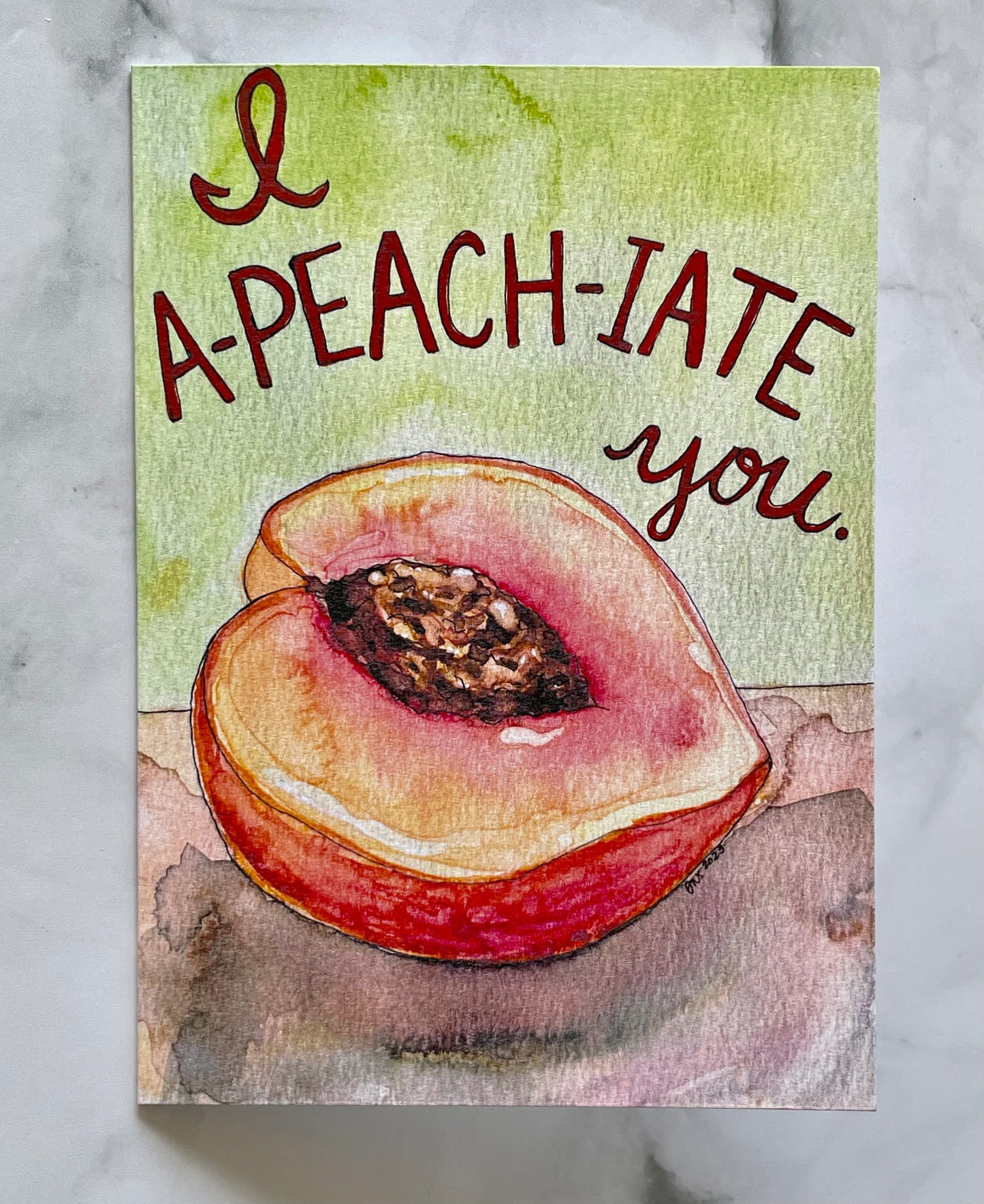 I A-peach-iate You Card