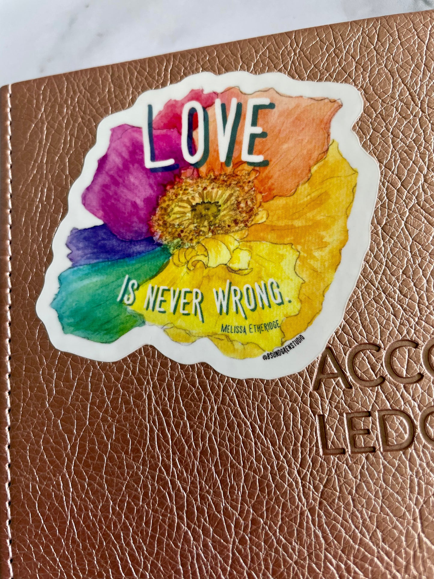 Love Is Never Wrong Rainbow Flower Sticker