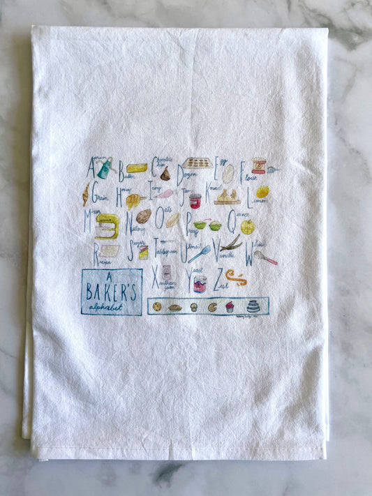 Baker's Alphabet Tea Towel