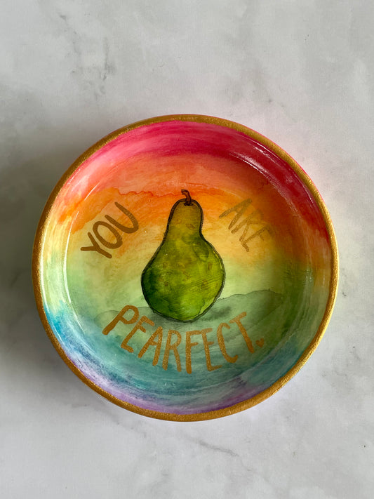 You're Pearfect Rainbow Trinket Dish