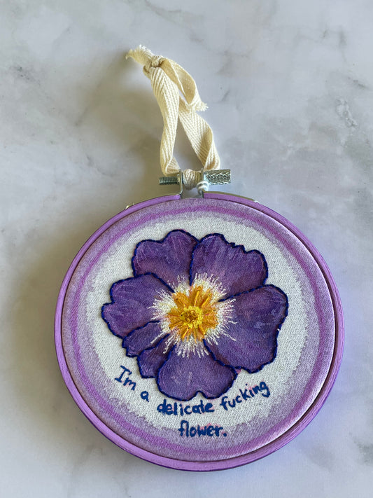 Delicate F-ing Flower 4” Embroidery