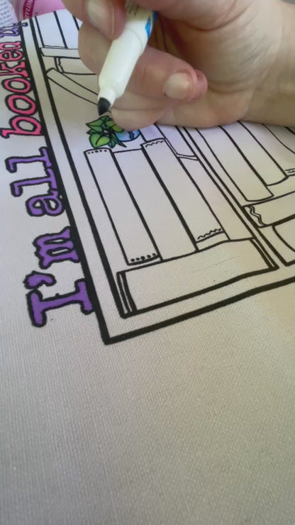 All Booked Up Book Tracking Tote Bag